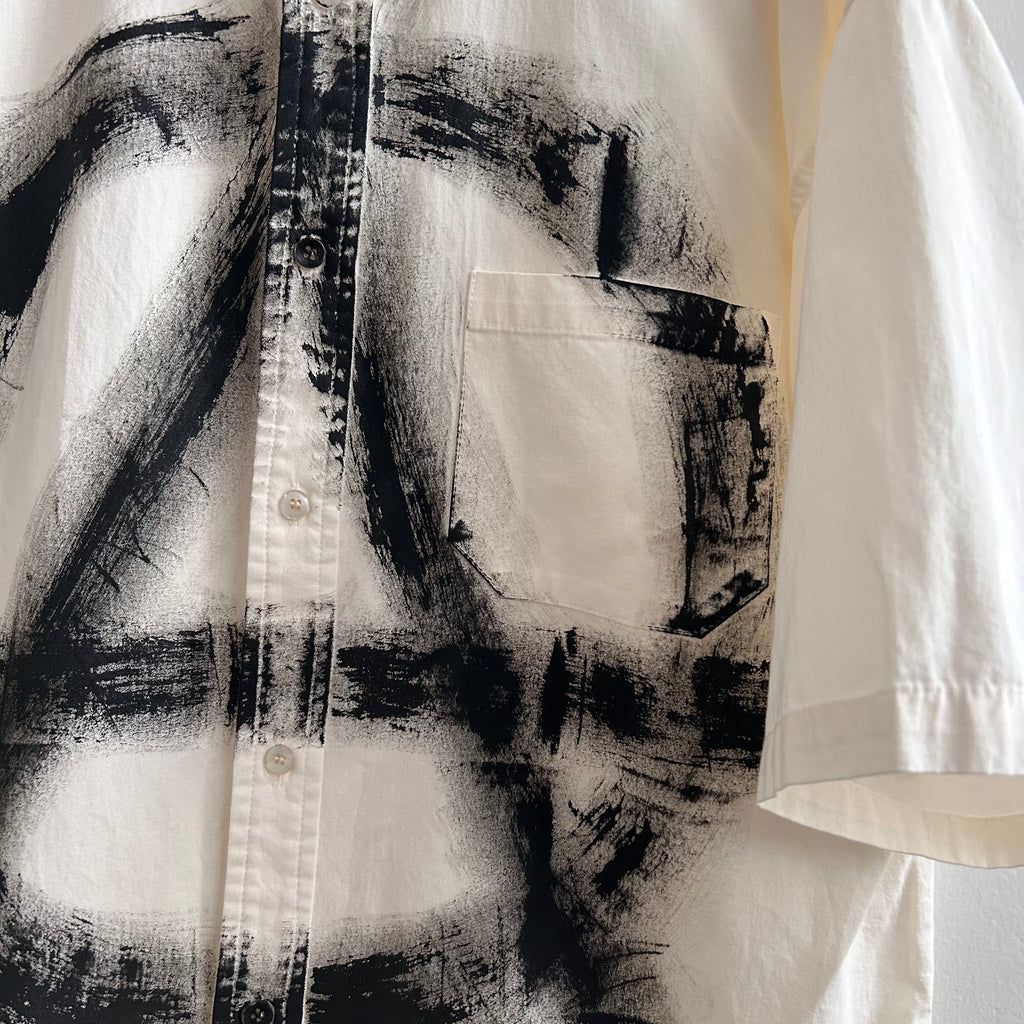 LIFEGOESON 25SS - Hand-Painted Peace Symbol Short-Sleeve Shirt