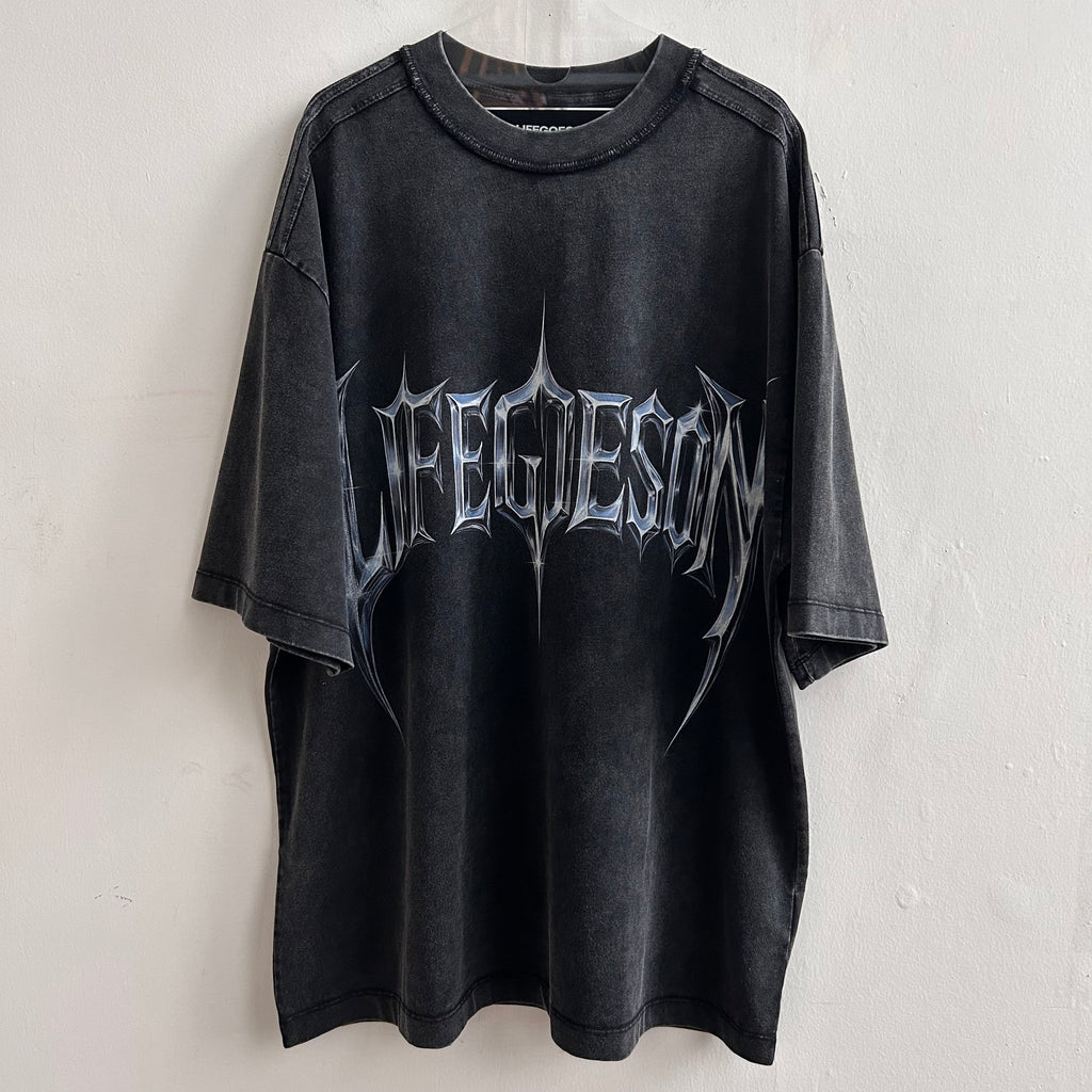 LIFEGOESON 25SS - “Liquid Metal Logo” T-shirt