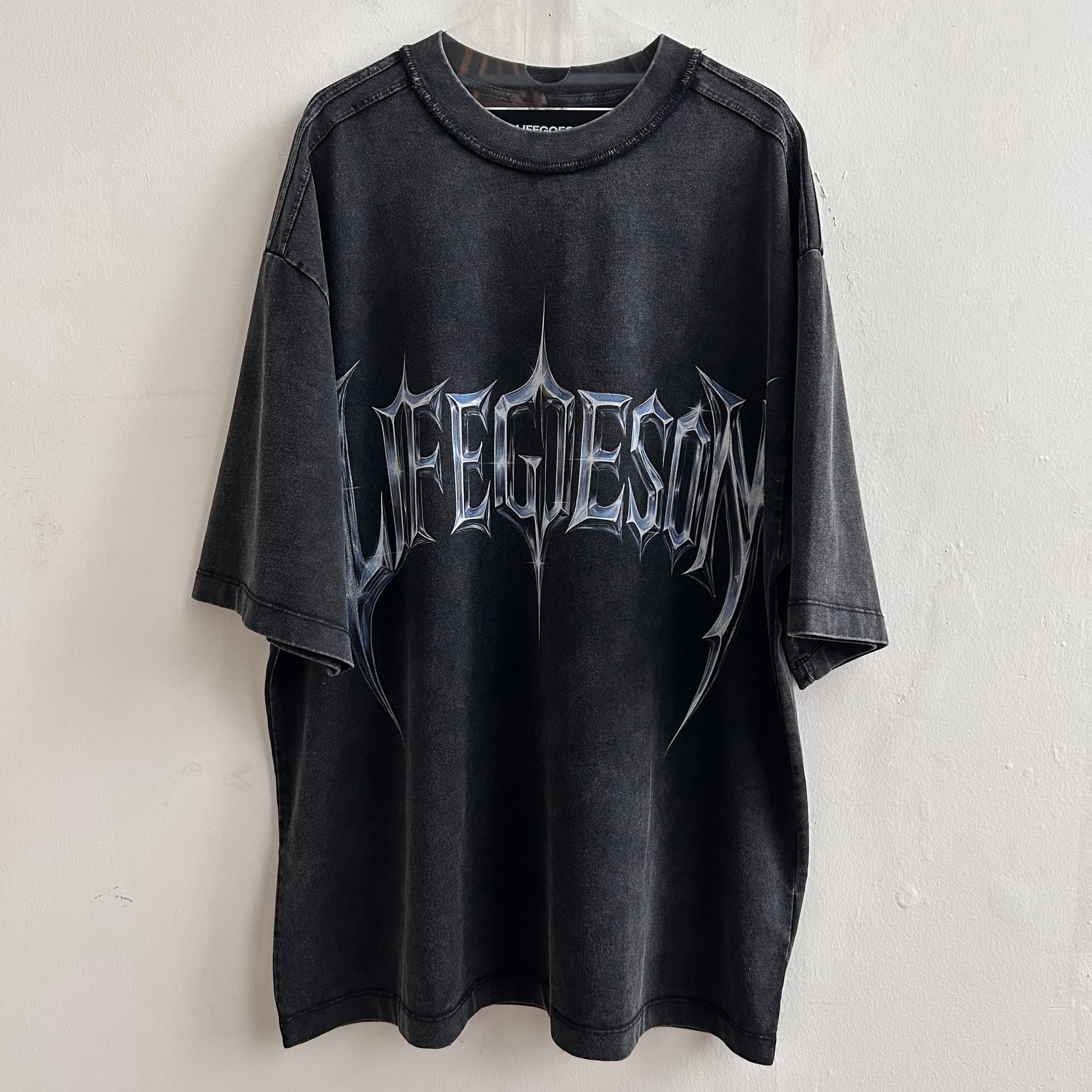 LIFEGOESON 25SS - “Liquid Metal Logo” T-shirt