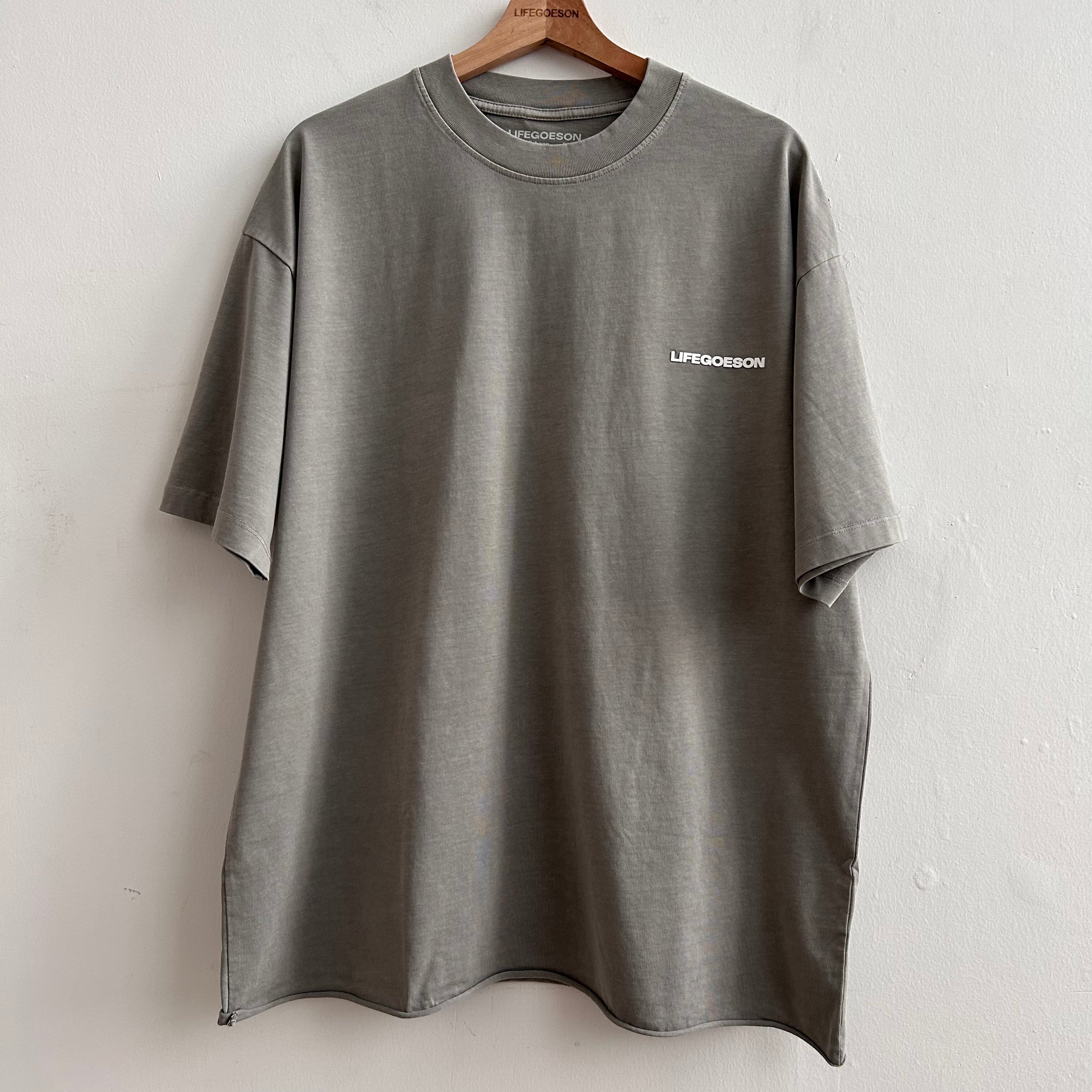 LIFEGOESON 25SS - Washed Cement Gray Shorts Set