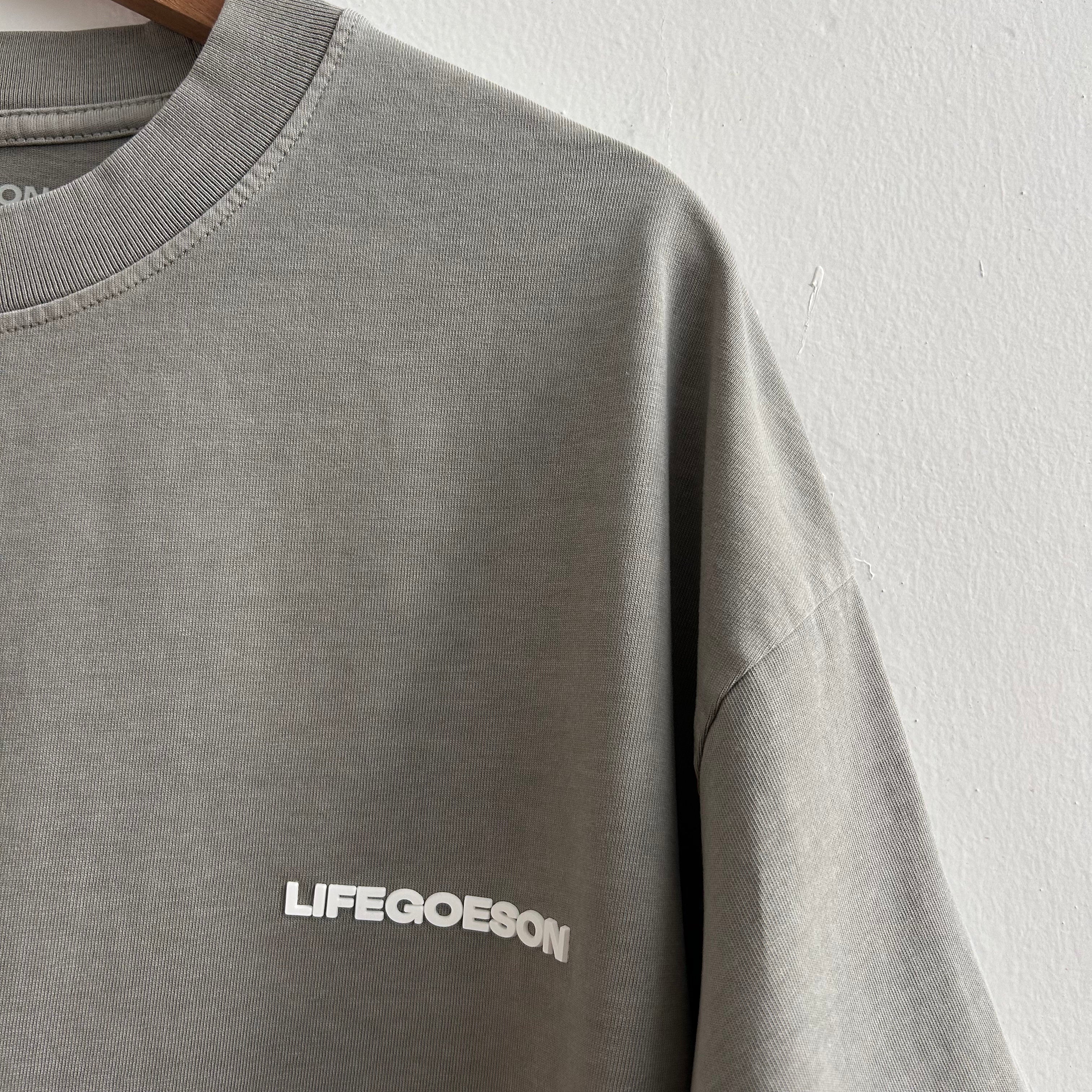 LIFEGOESON 25SS - Washed Cement Gray Shorts Set