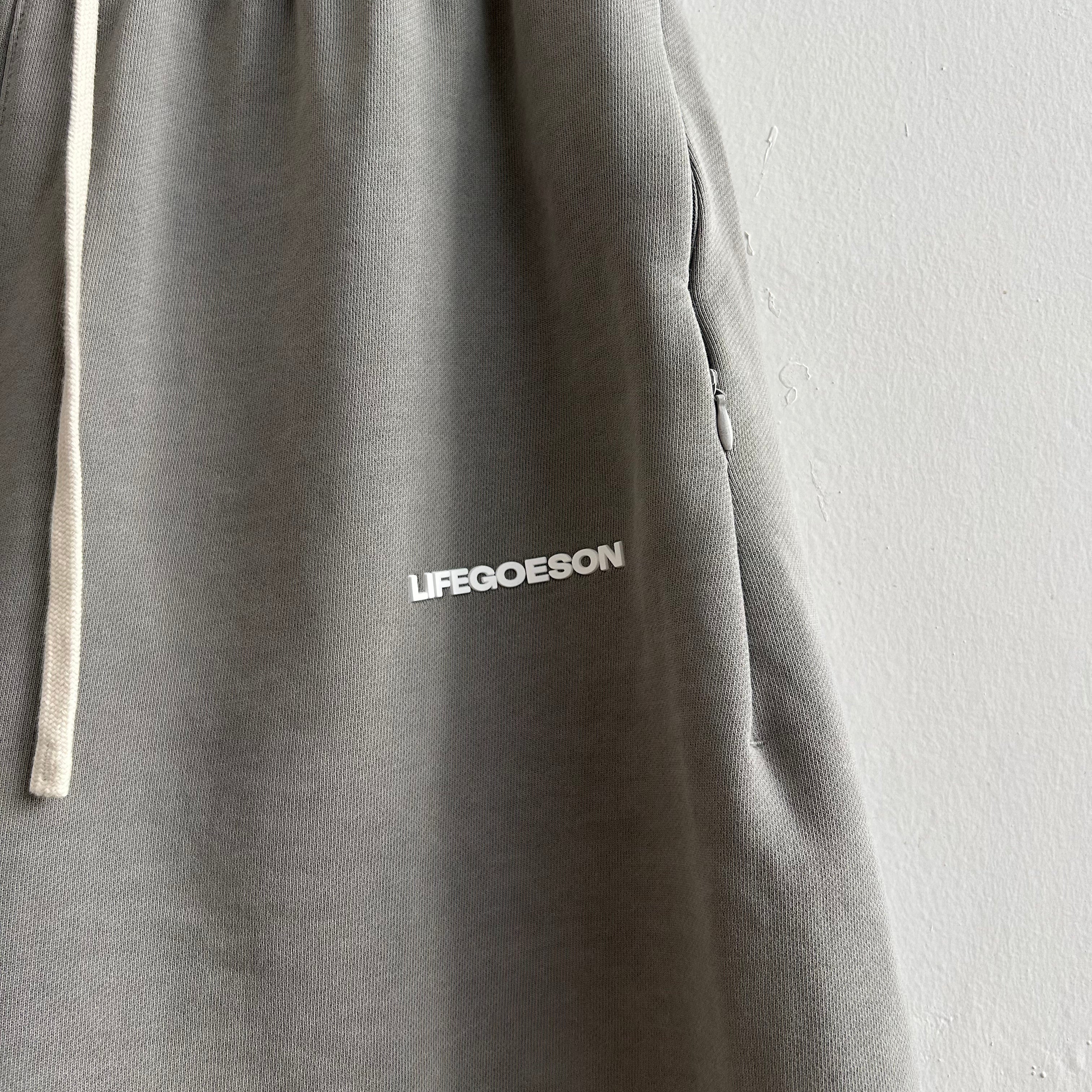 LIFEGOESON 25SS - Washed Cement Gray Shorts Set