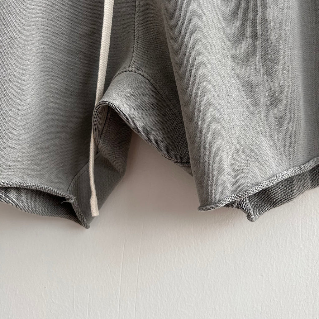 LIFEGOESON 25SS - Washed Cement Gray Shorts Set