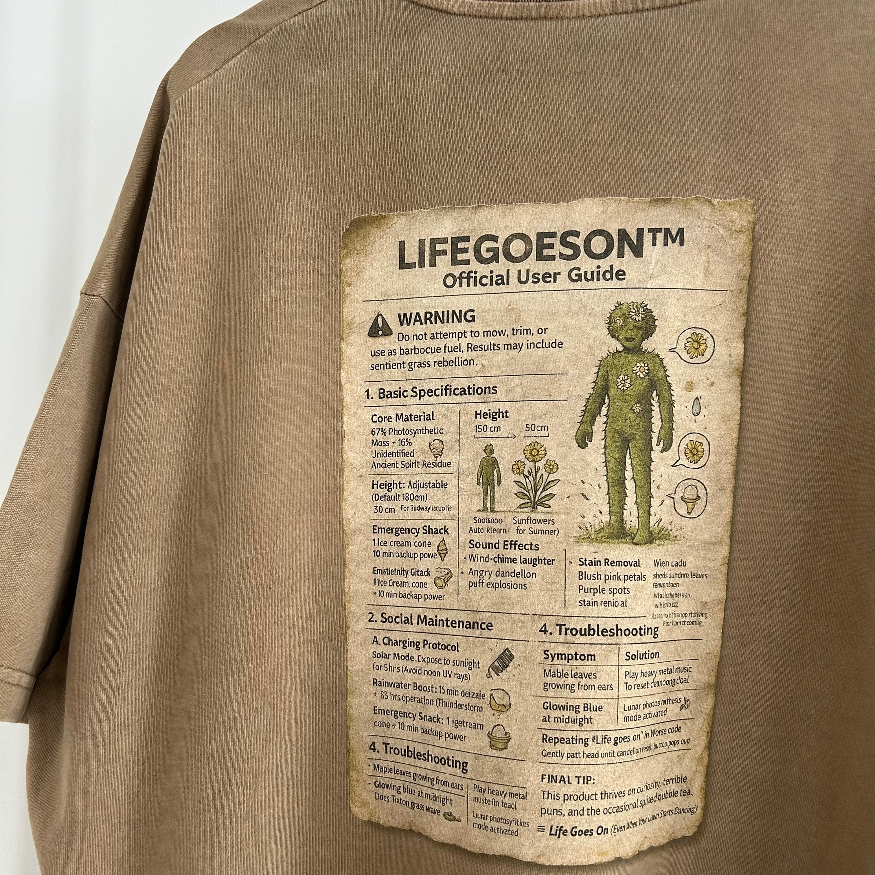 LIFEGOESON 25SS - “Mature, lush TurfFxxker emblem” T-shirt