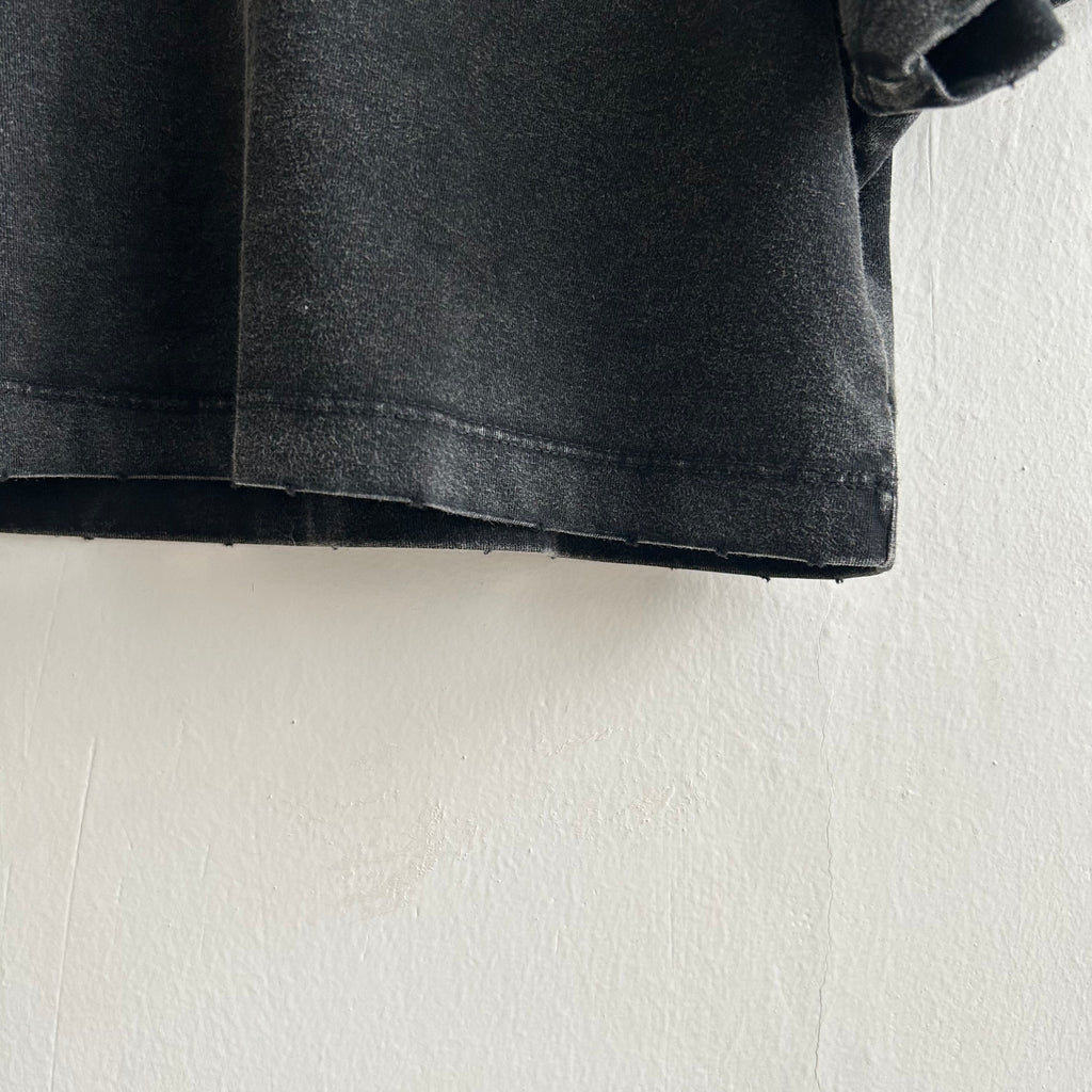 LIFEGOESON 25SS - Enzyme-Washed Black with Snowflake Abrasion Technique Shorts Set