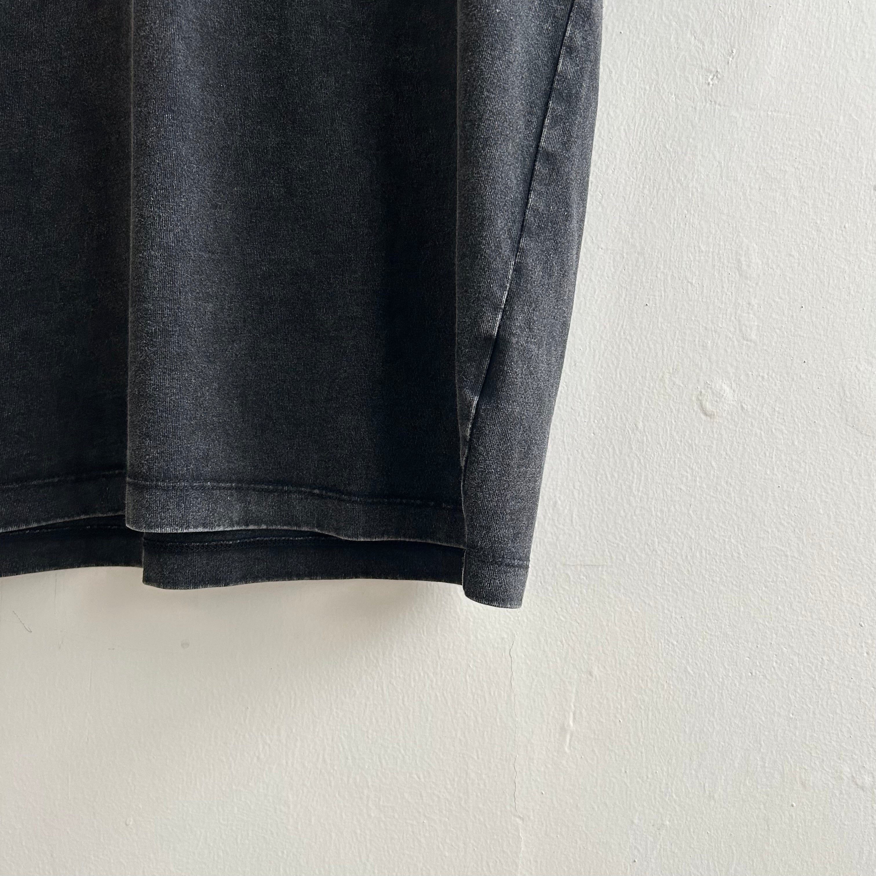 LIFEGOESON 25SS - Enzyme-Washed Black with Snowflake Abrasion Technique Shorts Set