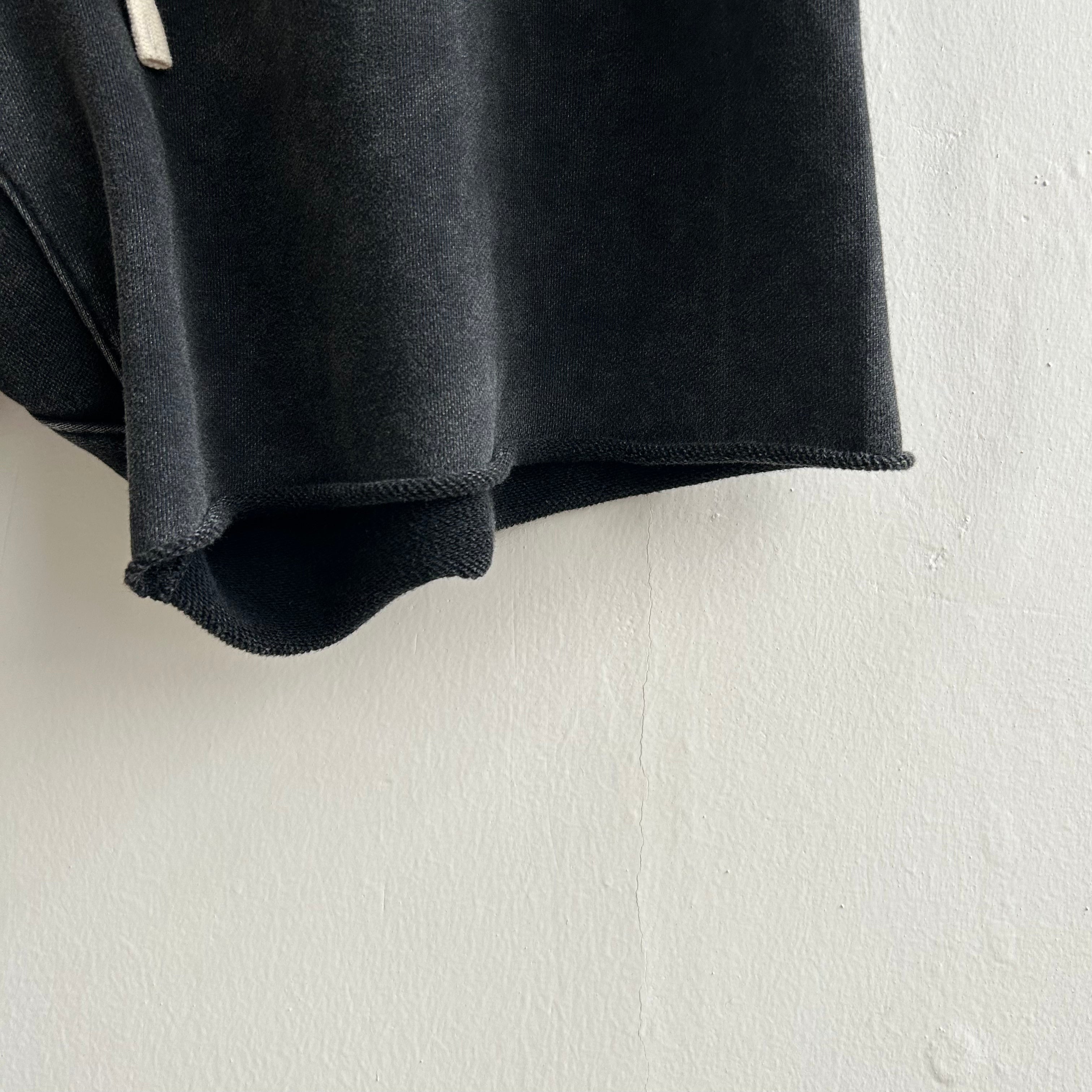 LIFEGOESON 25SS - Enzyme-Washed Black with Snowflake Abrasion Technique Shorts Set