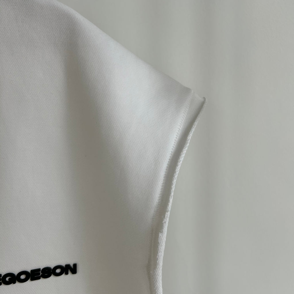 LIFEGOESON 25SS - Hooded Sleeveless Pullover Hoodie with Tie-End Drawstrings