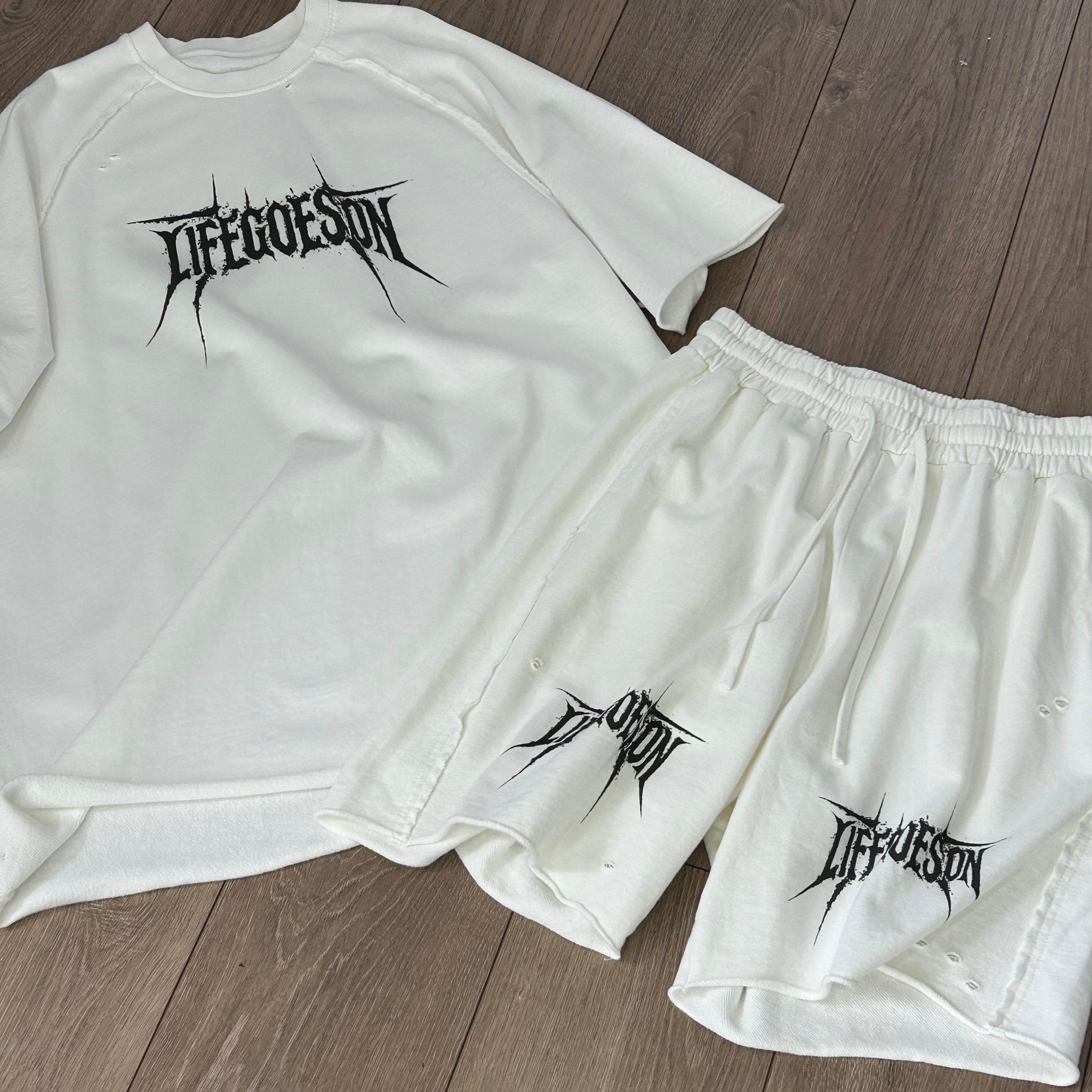 LIFEGOESON 25SS - Hand-Rendered Typography & Distressed Wash Set