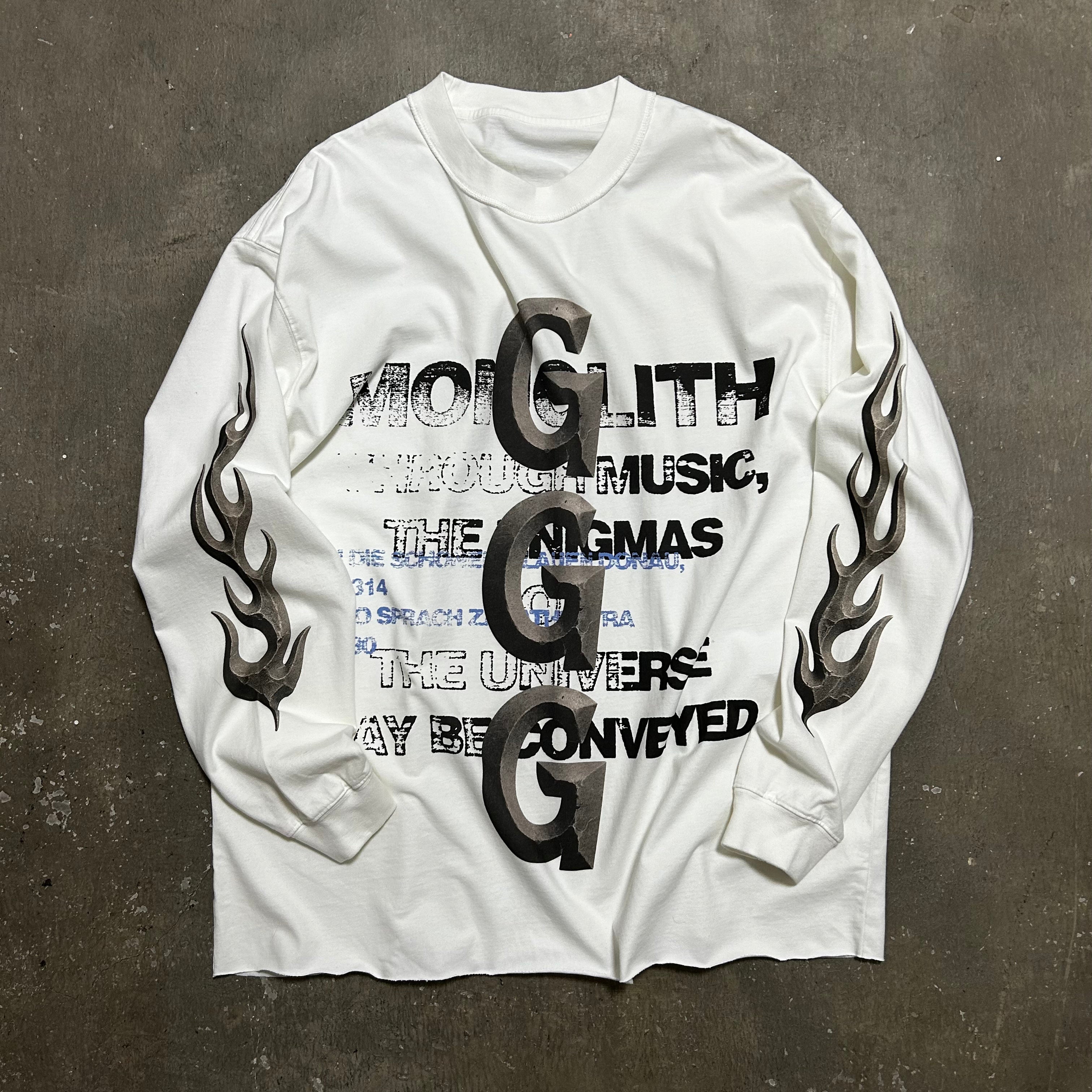 LIFEGOESON 25AW - G Shaped Black Monolith Long SleeveT-Shirt