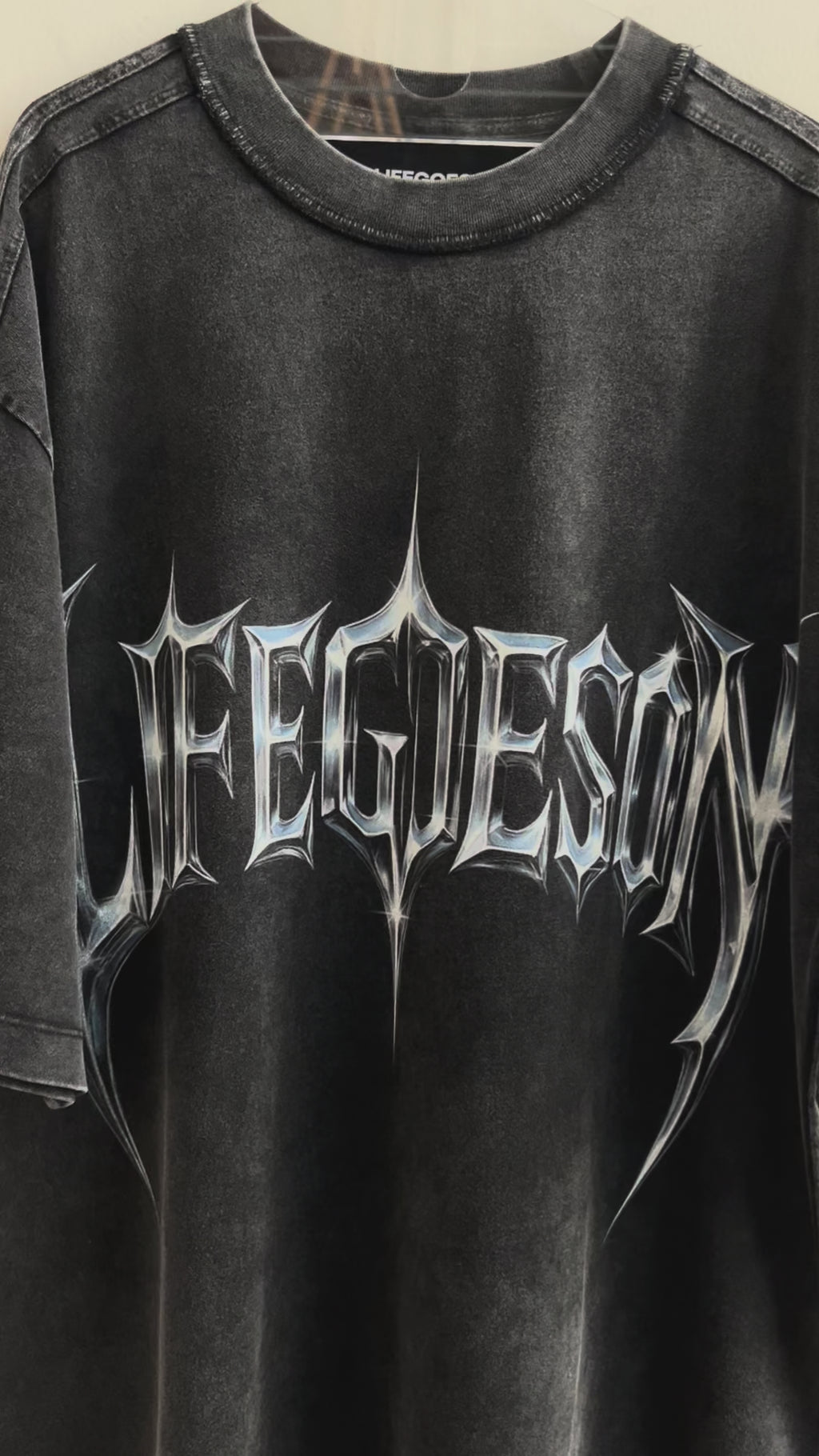 LIFEGOESON 25SS - “Liquid Metal Logo” T-shirt